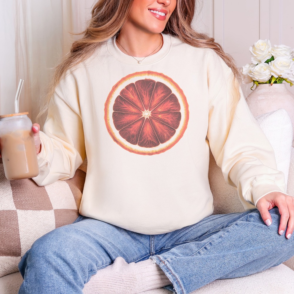 Blood Orange Slice Backlit Through the Rind Sweatshirt